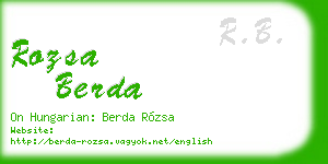 rozsa berda business card